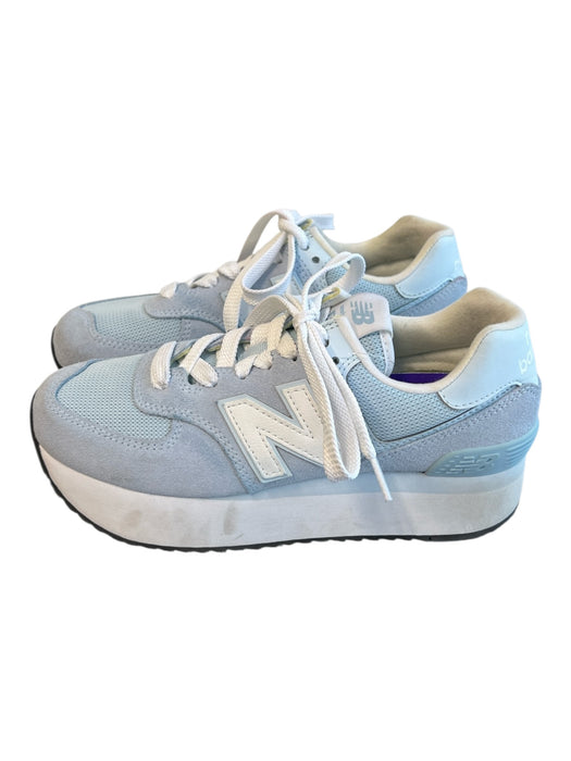 New Balance Shoe Size 8.5 Light Blue Manmade Material Suede Detail Lace Up Shoes Light Blue / 8.5
