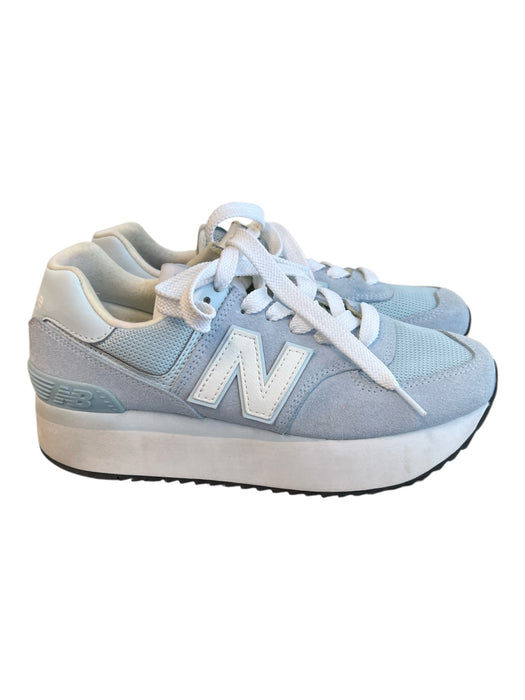 New Balance Shoe Size 8.5 Light Blue Manmade Material Suede Detail Lace Up Shoes Light Blue / 8.5