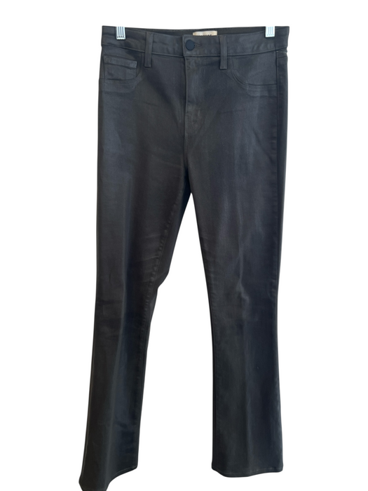L'agence Size 28 Black Cotton Blend Mid Rise 5 Pocket Zip Fly Boot Cut Jeans Black / 28