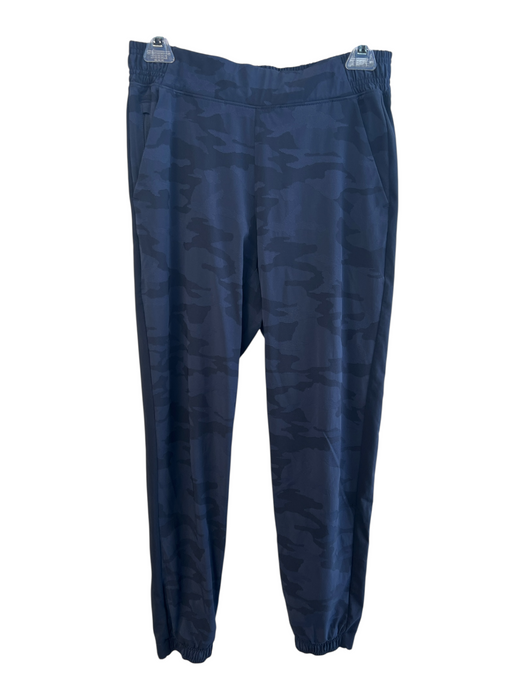 Athleta Size 6 Blue & Black Polyester Blend Stretch Back Camo Athletic Pants Blue & Black / 6