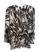 Double J Size Medium Brown & White Viscose Back Zip All Over Print Top Brown & White / Medium