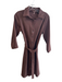 Esqualo Size 6 Brown Polyester Blend Snap Closure Long Sleeve Collared Dress Brown / 6