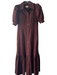 ME+EM Size 2 Brown Cotton Blend Short Puff Sleeve Button Down Collared Dress Brown / 2