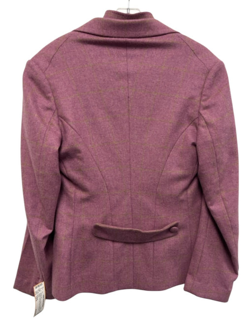 Cordings Purple Wool & Cashmere Plaid Button Front Slip Pocket Jacket Set Purple / 12/14