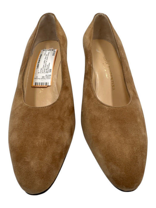 Silva Fiorentina Shoe Size 9M Brown Leather Block Heel Pointed Almond Toe Pumps Brown / 9M