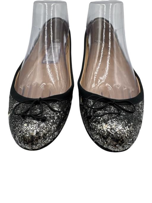 Christian Louboutin Shoe Size 37.5 Silver & Black Glitter Round Toe Ballet Flats Silver & Black / 37.5