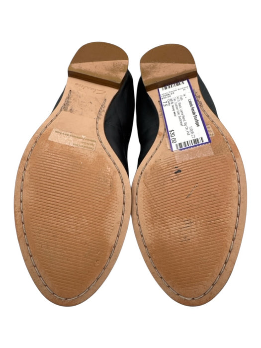 Clarks Shoe Size 7.5 Black Llama Blend Slip On Pull Tab Cushion Sole Flats Black / 7.5
