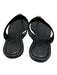 Tory Burch Shoe Size 7 Black Leather Thong Strap Gold Logo Sandals Black / 7