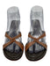 Cole Haan Shoe Size 37.5 Brown Leather Slip On Strappy Stacked Heel Sandals Brown / 37.5