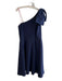 Gal Meets Glam Size 8 Navy Polyester Blend One Shoulder Bow Detail Dress Navy / 8