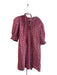 Olivia James Size M Pink Cotton 3/4 Sleeve Abstract Print V Neck Dress Pink / M