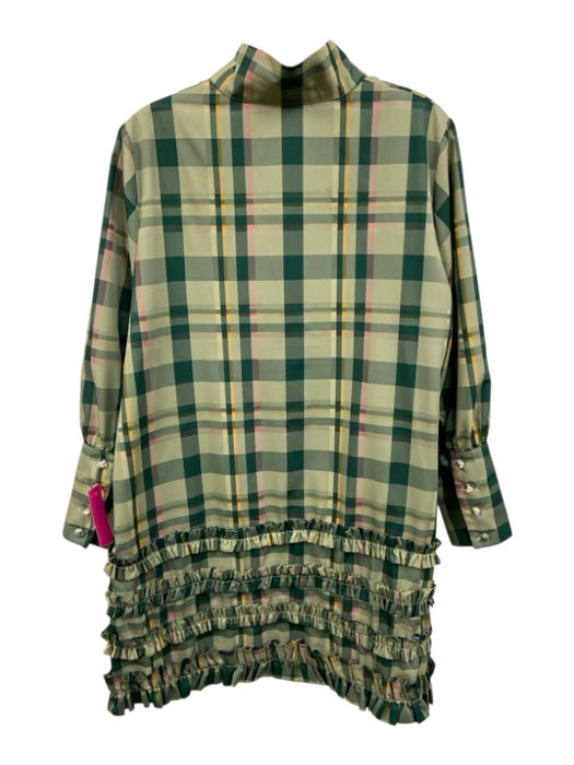 Tuckernuck Size Large Green, Yellow, Pink Polyester Long Sleeve Plaid Dress Green, Yellow, Pink / Large