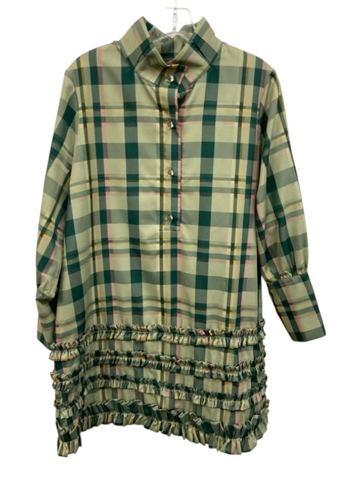 Tuckernuck Size Large Green, Yellow, Pink Polyester Long Sleeve Plaid Dress Green, Yellow, Pink / Large
