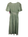 Anthropologie Size Small Green & White Cotton Short Sleeve Dotted Maxi Dress Green & White / Small