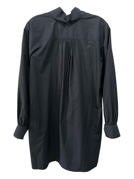 Ann Mashburn Size Large Black Cotton Long Sleeve Hidden buttons Collar Dress Black / Large