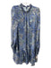 Marie Oliver Size 1 Blue, Purple, Orange Silk Blend Long Sleeve Paisley Dress Blue, Purple, Orange / 1