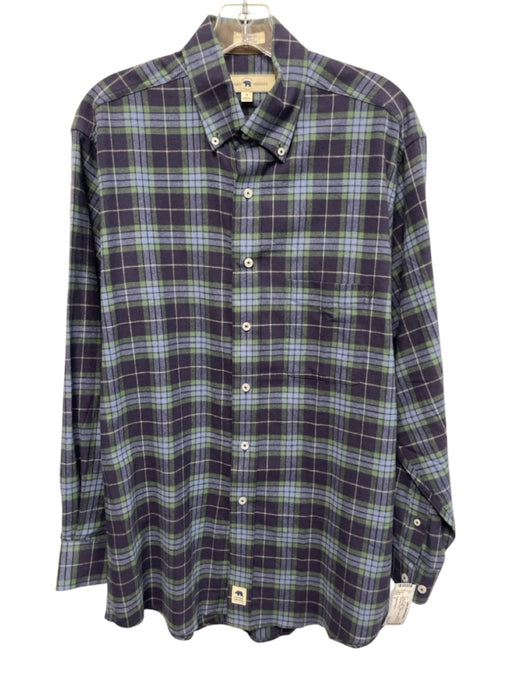 Onward Reserve Size S Blue & Green Cotton Plaid Button Down Long Sleeve Shirt Blue & Green / S