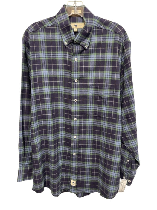 Onward Reserve Size S Blue & Green Cotton Plaid Button Down Long Sleeve Shirt Blue & Green / S
