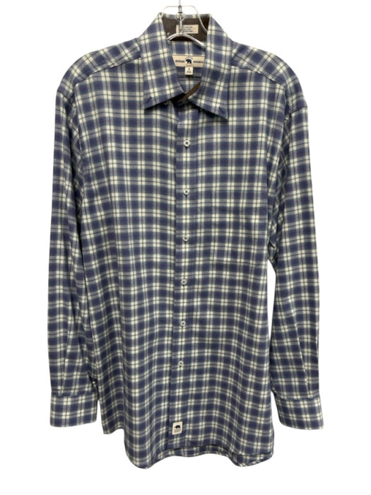 Onward Reserve Size S Blue, Green & White Cotton Plaid Men's Long Sleeve Shirt Blue, Green & White / S