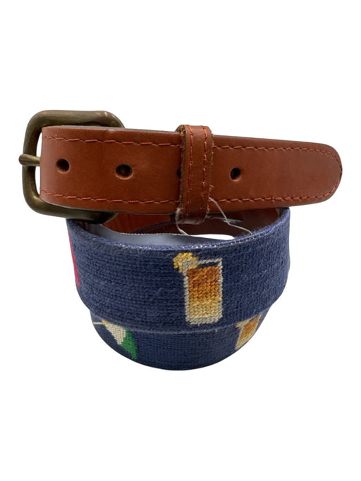Smathers & Branson Blue & Multi Synthetic Men's Belt Blue & Multi