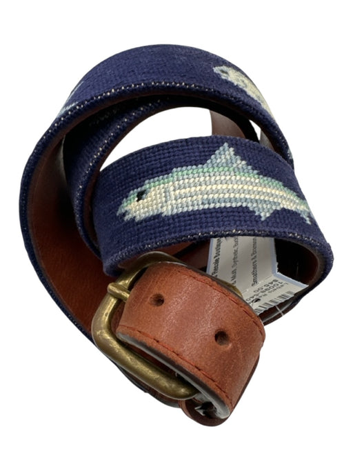 Smathers & Branson Blue & Multi Synthetic Men's Belt Blue & Multi