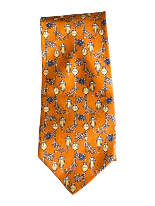 Yves Saint Laurent Orange Silk Light Bulbs Men's Ties Orange