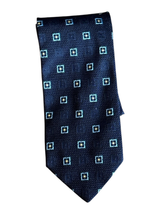No Brand Blue Silk Micro Men's Ties Blue