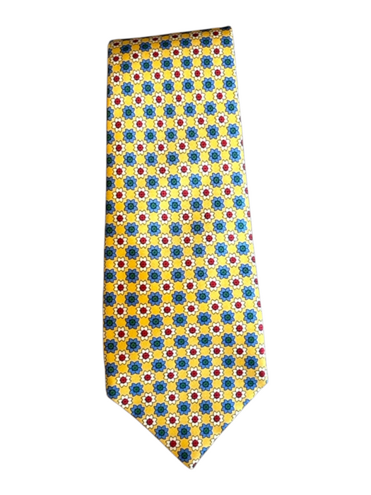Thomas Pink Yellow & Blue Silk Floral Men's Ties Yellow & Blue
