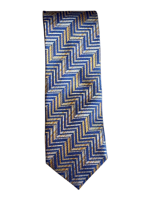 Missoni Blue & Yellow Silk Lines Men's Ties Blue & Yellow
