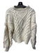 Line & Dot Size XS White Cotton Blend Cable Knit Long Sleeve Crew Neck Sweater White / XS