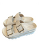 Shu Shop Shoe Size 7 1/2 Taupe Manmade Material Platform Slide Open Toe Shoes Taupe / 7 1/2