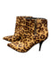 Mark Fisher Shoe Size 8 Brown Cow Hair Animal Print Side Zip Stiletto Booties Brown / 8