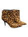 Mark Fisher Shoe Size 8 Brown Cow Hair Animal Print Side Zip Stiletto Booties Brown / 8