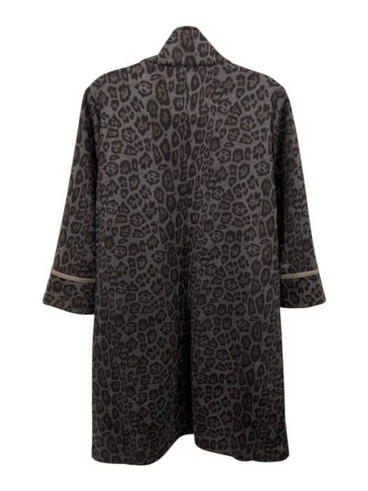 Lior Paris Size M Gray, Brown & Black Polyester & Spandex Mock Neck Dress Gray, Brown & Black / M