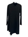 NY 77 Size 1 Black & Navy Blue Viscose Blend Knit neck Front Lace Up Dress Black & Navy Blue / 1