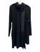 NY 77 Size 1 Black & Navy Blue Viscose Blend Knit neck Front Lace Up Dress Black & Navy Blue / 1