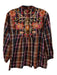 Johnny Was Workshop Size S Orange, Blue, & Multi Cotton & Polyester V Neck Top Orange, Blue, & Multi / S