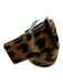 Yves Saint Laurent Tan & Brown Pony Hair & Leather Wide Leopard Print Belts Tan & Brown / 32