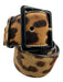Yves Saint Laurent Tan & Brown Pony Hair & Leather Wide Leopard Print Belts Tan & Brown / 32