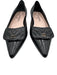 Chanel Shoe Size 38 Black Leather Pointed Toe Quilted Interlocking CC Pumps Black / 38