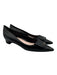 Chanel Shoe Size 38 Black Leather Pointed Toe Quilted Interlocking CC Pumps Black / 38