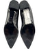 Chanel Shoe Size 38 Black Leather Pointed Toe Quilted Interlocking CC Pumps Black / 38