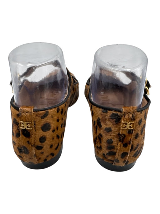 Sam Edelman Shoe Size 7 Mixed Brown Pony Hair Square Toe Leopard Mary Jane Flats Mixed Brown / 7