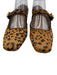 Sam Edelman Shoe Size 7 Mixed Brown Pony Hair Square Toe Leopard Mary Jane Flats Mixed Brown / 7
