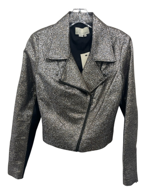 SB by Sachin & Babi Size S Gold, Silver & Black Polyester & Cotton Moto Jacket Gold, Silver & Black / S