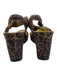 Pedro Garcia Shoe Size 40.5 Brown Suede Cheetah Open Toe Ankle Strap Wedges Brown / 40.5