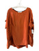 Inclan Studio Size S Orange Silk Short Sleeve Cap Sleeve Seersucker Top Orange / S