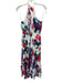 Milly Size 6 White & Multi Silk Sleeveless Floral Tie Detail Maxi Dress White & Multi / 6