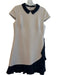 Kate Spade Size 8 Off White & Black Polyester Cap Sleeve Peter Pan Collar Dress Off White & Black / 8