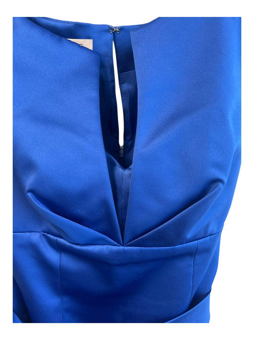 Kay Unger Size 8 Royal Blue Polyester Sleeveless Back Zip Round split neck Dress Royal Blue / 8